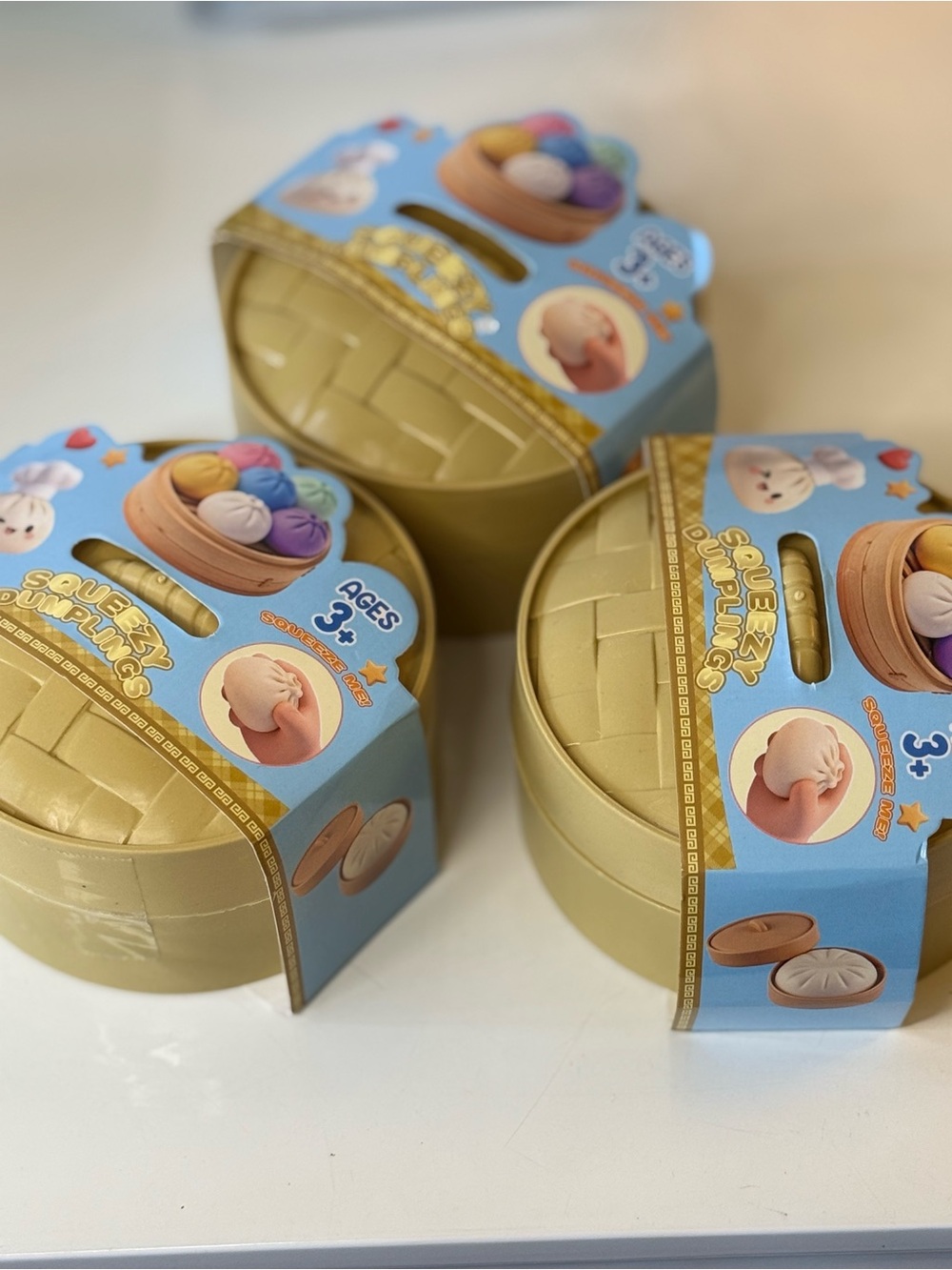 3 Large Squishy Dumplings Toy Set  Shimmer.  New!